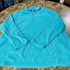 Teal Quarter-Zip Fleece Pullover-Lands’ End 2X